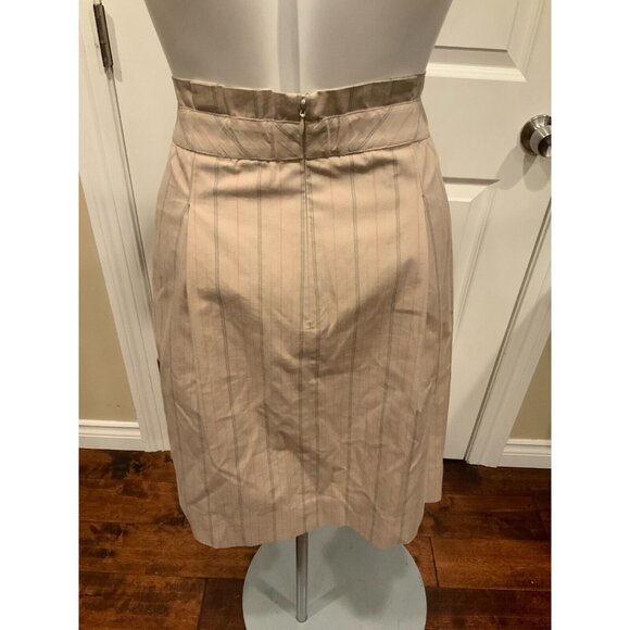 BCBG Max Azria Tan W/ Black & Red Striped A-line Skirt , Size 6 - Picture 5 of 7